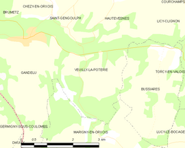 Mapa obce Veuilly-la-Poterie