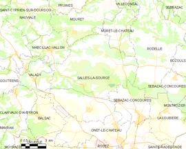Mapa obce Salles-la-Source
