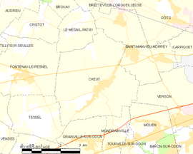 Mapa obce Cheux