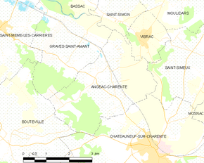 Poziția localității Angeac-Charente