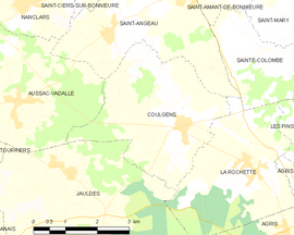 Mapa obce Coulgens