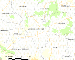 Poziția localității Lignières-Sonneville
