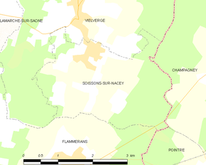 Poziția localității Soissons-sur-Nacey