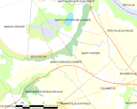 Mapa obce Saint-Ouen-des-Champs