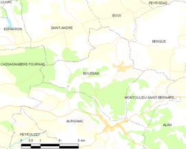 Mapa obce Boussan