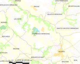 Mapa obce Caupenne-d’Armagnac
