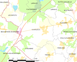 Mapa obce Courlaoux