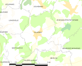 Mapa obce Villafans