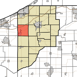 New Durham Township, LaPorte County, Indiana.svg'yi vurgulayan harita