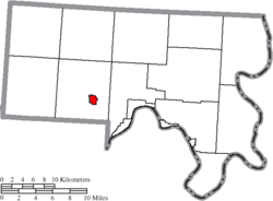 Map of Meigs County Ohio Highlighting Rutland Village.png