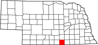 Map of Nebraska highlighting Webster County