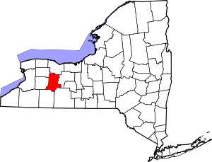Location of Livingston County in New York Map of New York highlighting Livingston County.svg