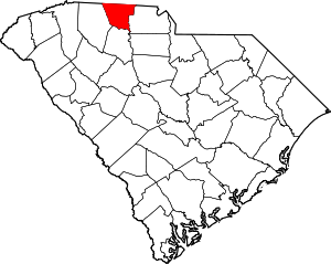 Карта Южной Каролины с выделением графства Чероки 