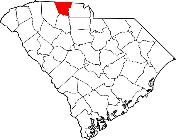 Map of South Carolina highlighting Cherokee County