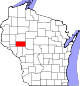 Map of Wisconsin highlighting Eau Claire County.svg