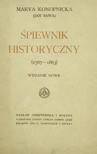 File:Maria Konopnicka-Śpiewnik historyczny.djvu