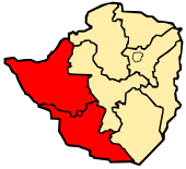 The Gukurahundi took place in Zimbabwe's western provinces of Matabeleland (highlighted). Matabeleland.svg