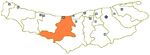 Location of Nur and Nur county in مازندران اوستانی