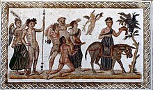 Museum El Jem - Mosaic Silen with ass - Detail 1.jpg