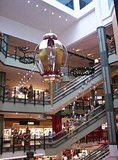 Escalators in the central area Uptown at Christmas Myer-Centre-Brisbane.jpg