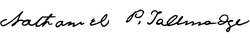 Nathaniel P. Tallmadge aláírása