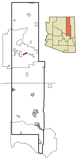 Navajo County Incorporated and Unincorporated areas First Mesa highlighted.svg
