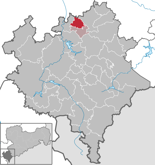 Läget för kommunen Netzschkau i Vogtlandkreis