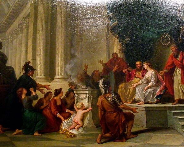 The infant Pyrrhus is presented to King Glaucias by Nicolas-René Jollain (ca. 1779).