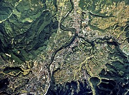 Ninohen kantakaupunki vuoden 1977 ilmakuvassa