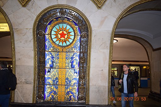 Novoslobodskaya stained glass panel