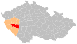 Situo de distrikto en Regiono Plzeň