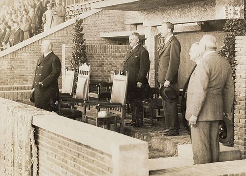 Prince Hendrik watching the football match Netherlands–Uruguay (0–2)