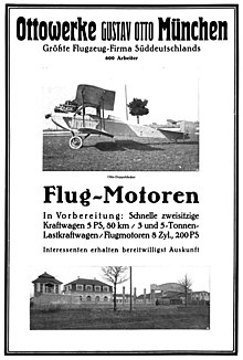 Ottowerke Gustav Otto Munchen advertisement in early 1916 Ottowerke Gustav Otto Munchen, 1916, advertisement.jpg