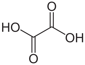 Structural formula of oxalic acid