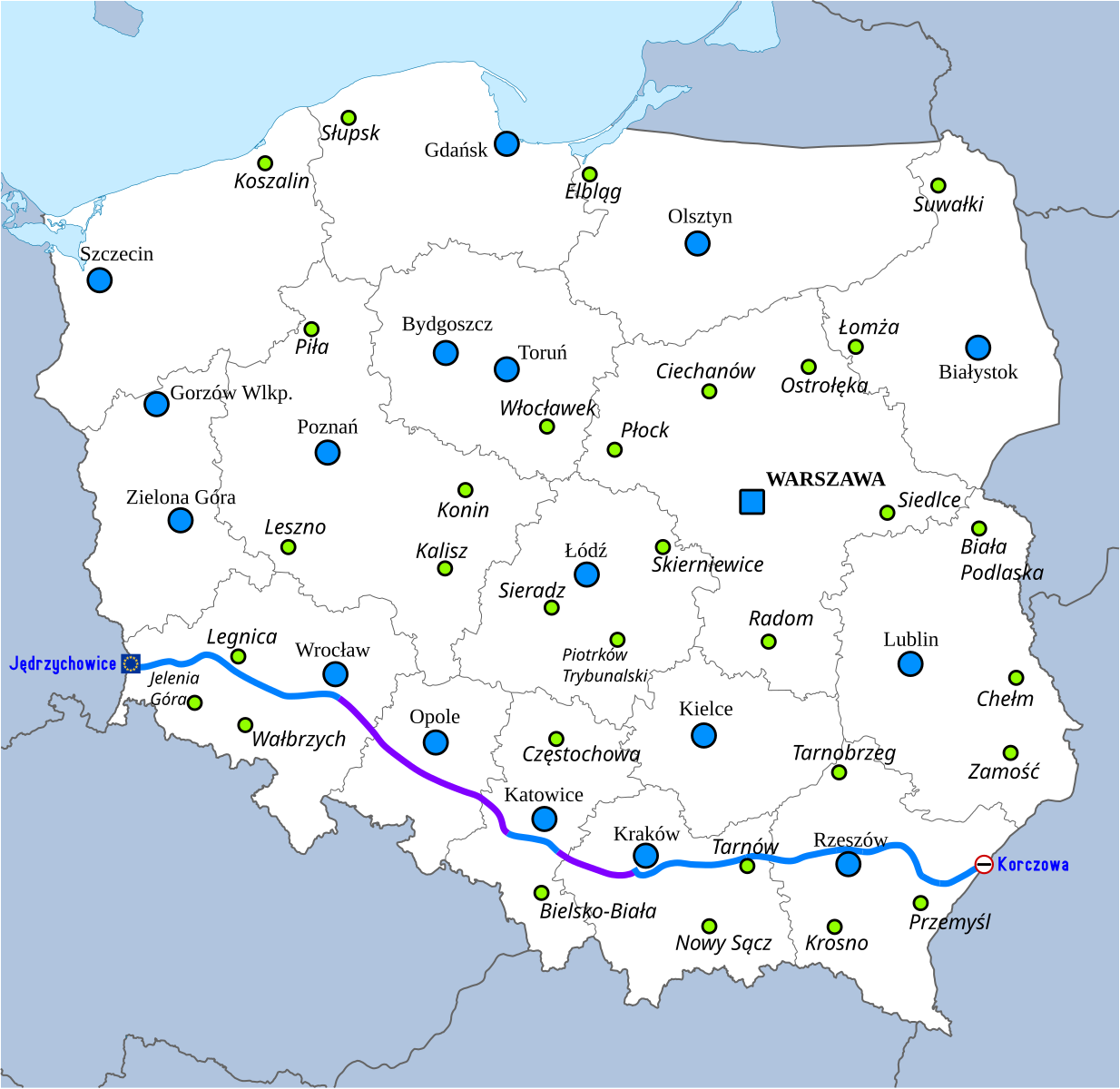 Карта бяла подляска польша