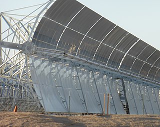 Parabolic trough technology used in concentrated solar power stations