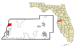 Location in Pasco County and the state of Florida.