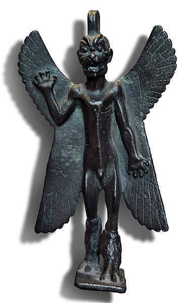 Bronze statuette of the Assyro-Babylonian demon king Pazuzu, c. 800–700 BCE, Louvre