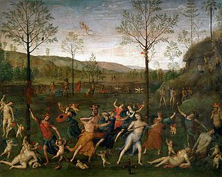 <i>The Battle Between Love and Chastity</i> painting by Pietro Perugino