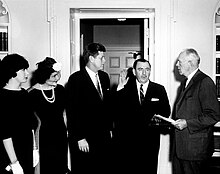 D'Alesandro being sworn in as a member of the Renegotiation Board in 1961 President John F. Kennedy Attends Swearing-In of Thomas D'Alesandro.jpg