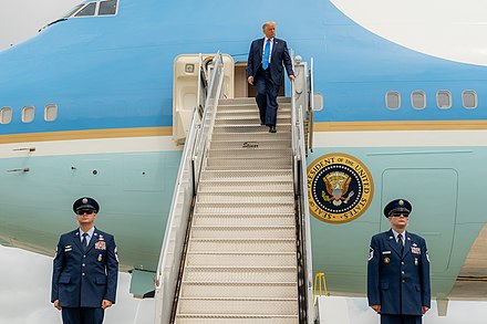 President Trump arriving in Charlotte for the morning session of the convention