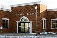 City Hall & Library Preston Iowa 20090125 City Hall Library.JPG