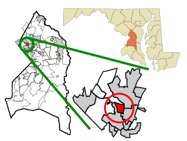 Prince George's County Maryland Incorporated and Unincorporated areas University Park Highlighted.svg