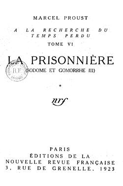 Imagen ilustrativa del artículo La Prisonnière (novela)