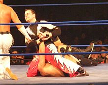 Quackenbush performing the Chikara Special on the Great Sasuke Quackenbush Chikara Special.jpg