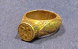 Queen Theodora's ring, Banjska monastery, before 1322, National Museum of Serbia.jpg
