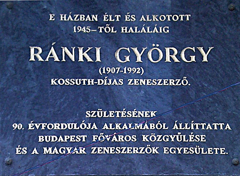 File:Ránki György emléktáblája II kerület Gül Baba utca 36.jpg