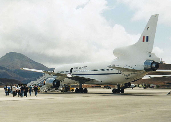 A Royal Air Force TriStar at RAF Ascension Island.