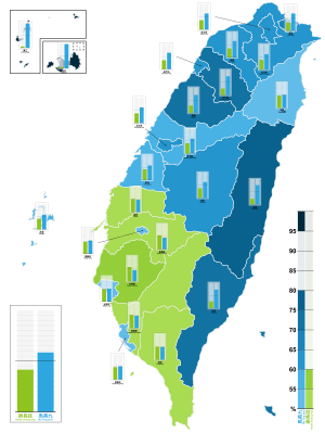 ROC 2008 Presidential Election County level.svg