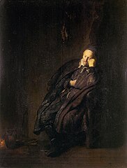 Rembrandt van Rijn, Een oude man slapend bij het vuur